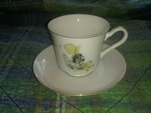 6-Holly Hobbie Porcelain Cups With Saucers, Tea/Coffee Cups