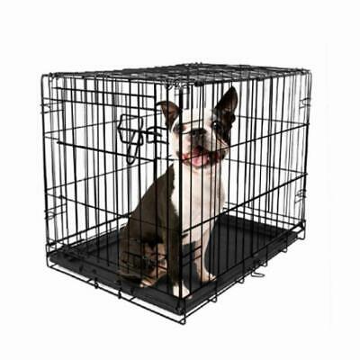Vibrant Life Single-Door Durable Steel Frame Folding Dog Crate With Divider, 24