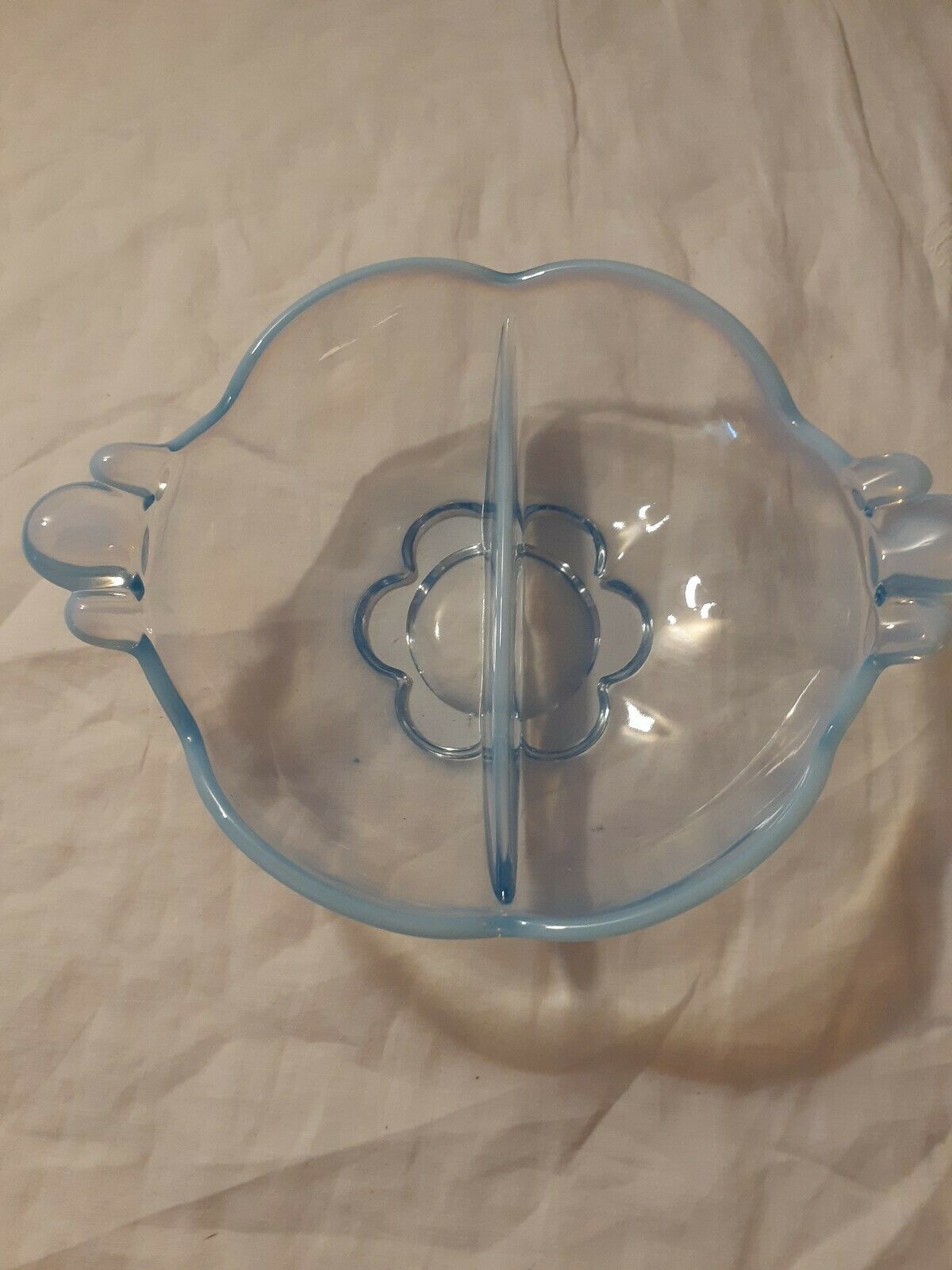 Duncan & Miller Blue Opalescent Canterbury  Divided Dish