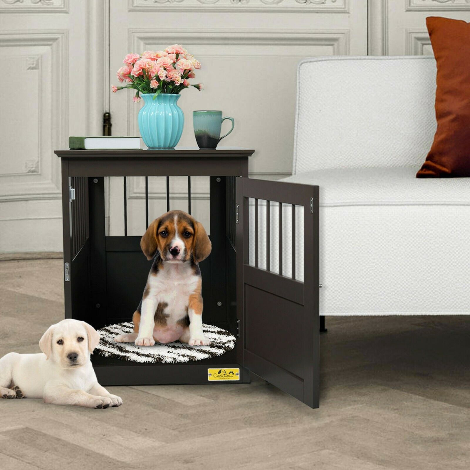 Stylish and Functional Home Wooden Dog Crate Furniture End Table Dog Kennel