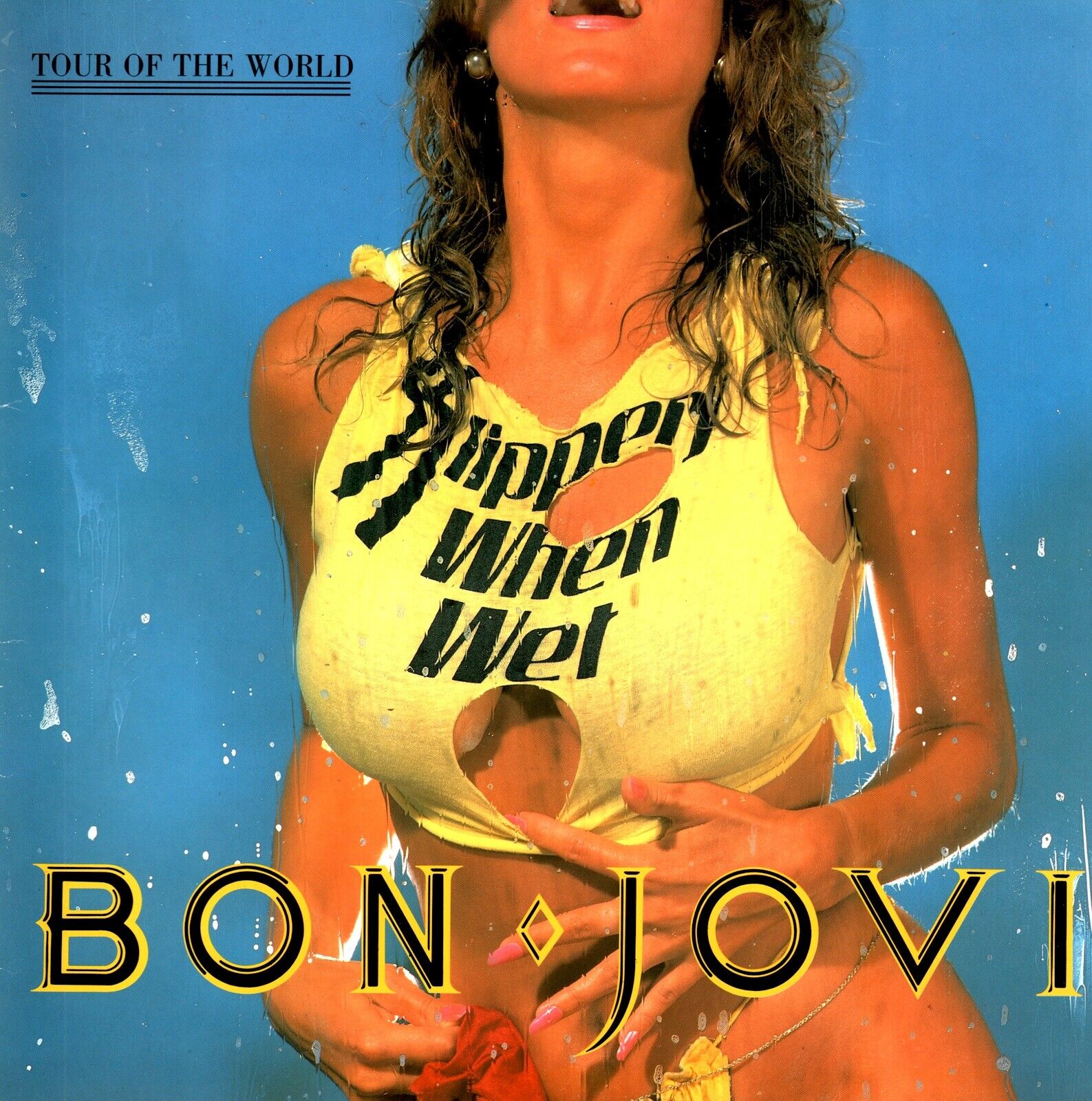 BON JOVI 1987 SLIPPERY WHEN WET TOUR PROGRAM BOOK / RICHIE SAMBORA / NMT 2 MINT