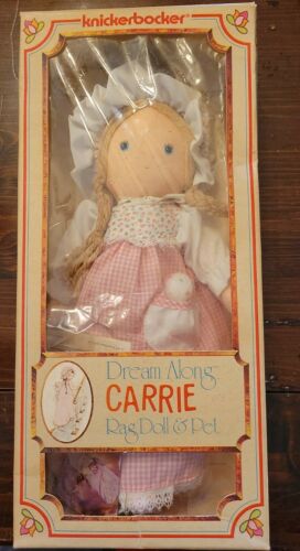 Vintage Knickerbocker Holly Hobbie Friend Carrie Dream Along Rare  Rag Doll 12’’