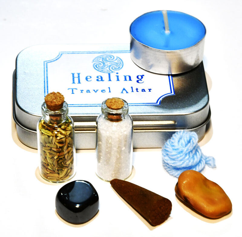 Travel Pocket Altar Kit For Healing Wicca Pagan