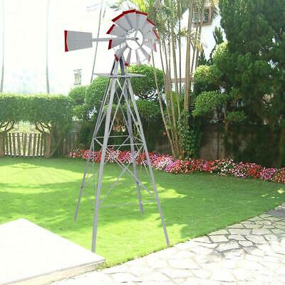 New 8ft Tall Ornamental Windmill Lawn Yard Speed Iron Garden Weather Vane Us
