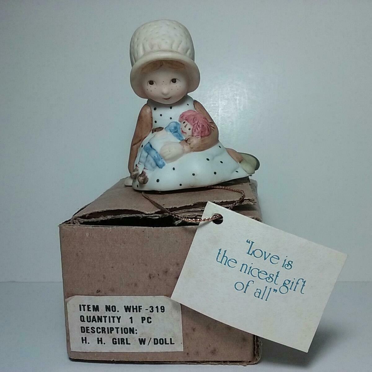 Vintage 1978 Holly Hobbie - Precious Moments - Young Girl With Rag Doll - In Box