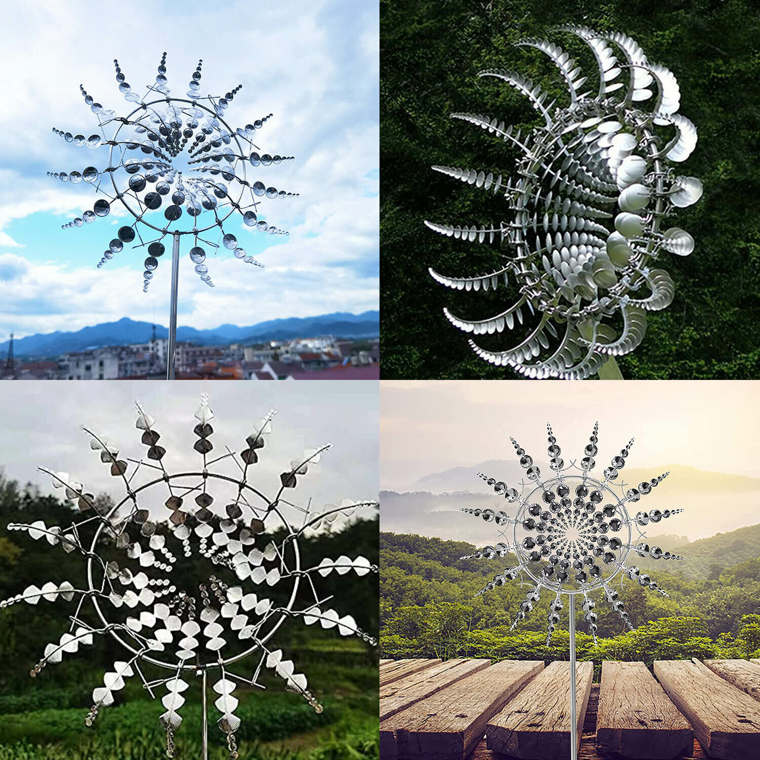 Unique And Magical Metal Windmill Outdoor Yard Garden Wind Spinner Wind Catcher