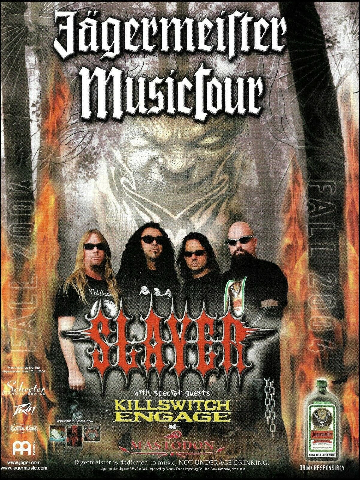 Slayer Killswitch Engage Mastodon 2003 Jagermeister Music Tour 8 x 11 ad print