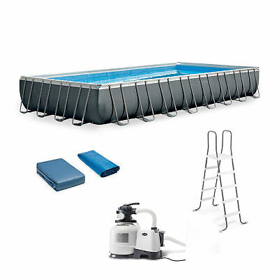 Intex 26373eh 32' X 16' X 52" Rectangular Ultra Xtr Frame Swimming Pool W/ Pump