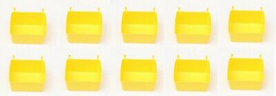 Small Plastic Yellow Pegboard Storage/part Bins -10 Pack, Jsp Brand
