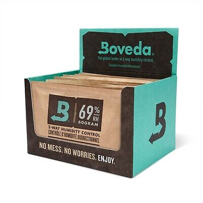 Boveda 69% Rh 2-way Humidity Control | Size 60 For Every 25 Cigars | 12-count