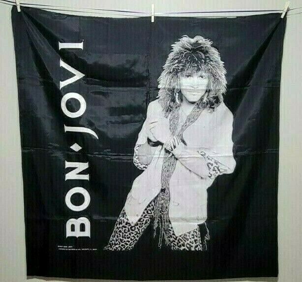BON JOVI Vintage Tapestry Flag Banner Nikry Co Inc 1987