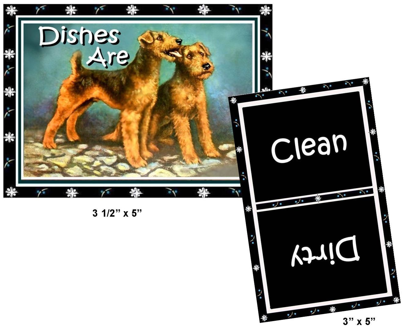 Dog Dishwasher Magnet (airedale Terriers) - Clean/dirty *ship Free
