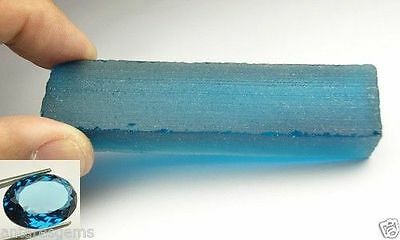 200+ Cts Dark Blue Aquamarine Lab Simulated Glass Rough N57