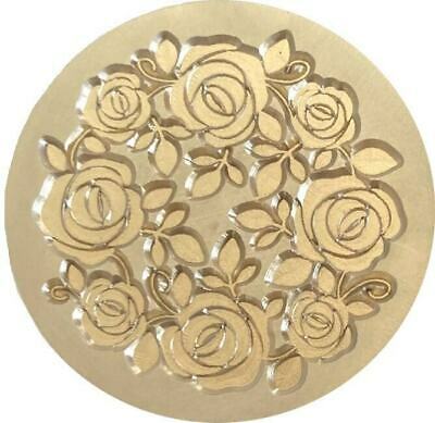 Wreath Of Roses 1.2" Dia. Wax Seal Stamp With Wood Handle, Unique And Beautiful!