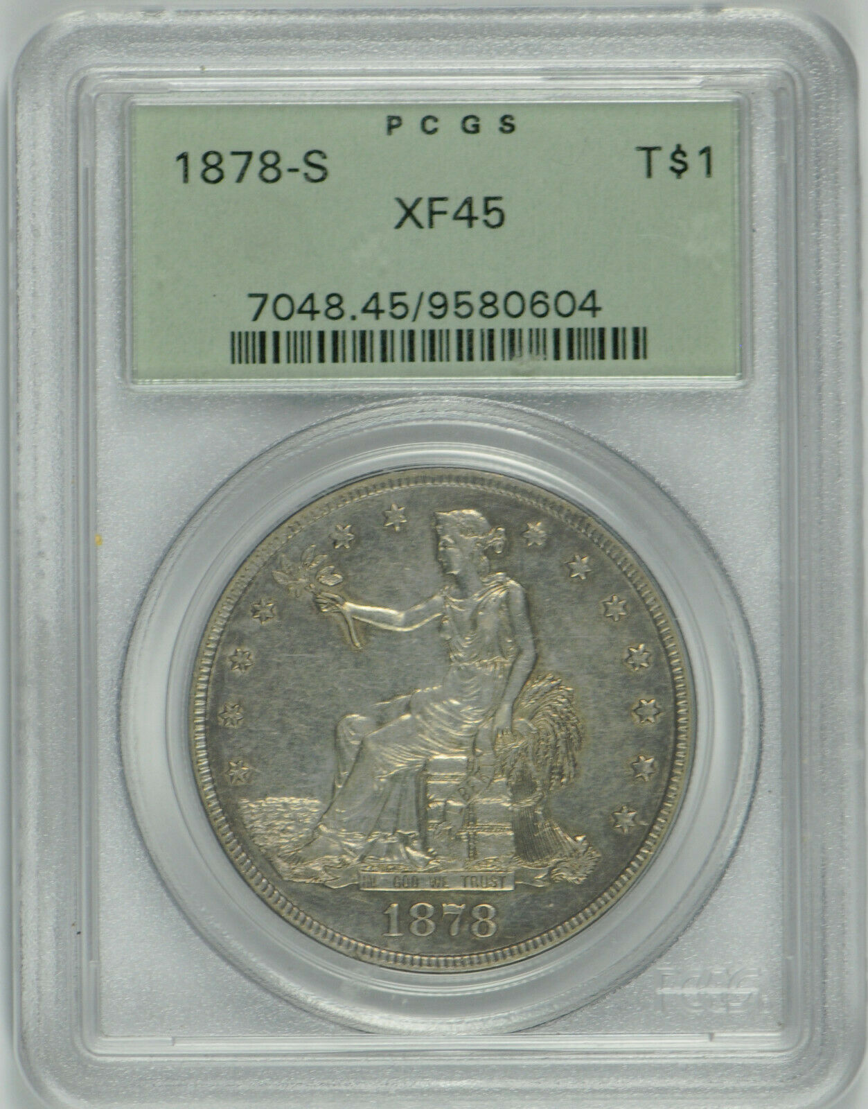 1878 S Trade Dollar Xf 45 Pcgs *ogh*