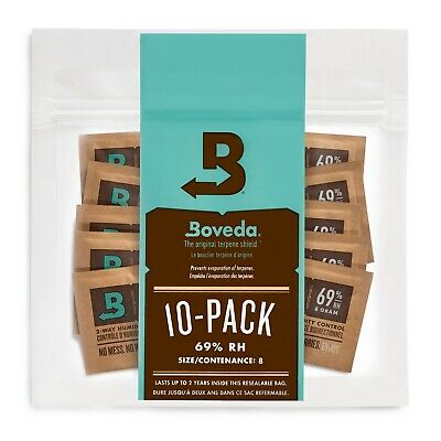Boveda 69% Rh 2-way Humidity Control | Size 8 For Up To 5 Cigars | 10-count