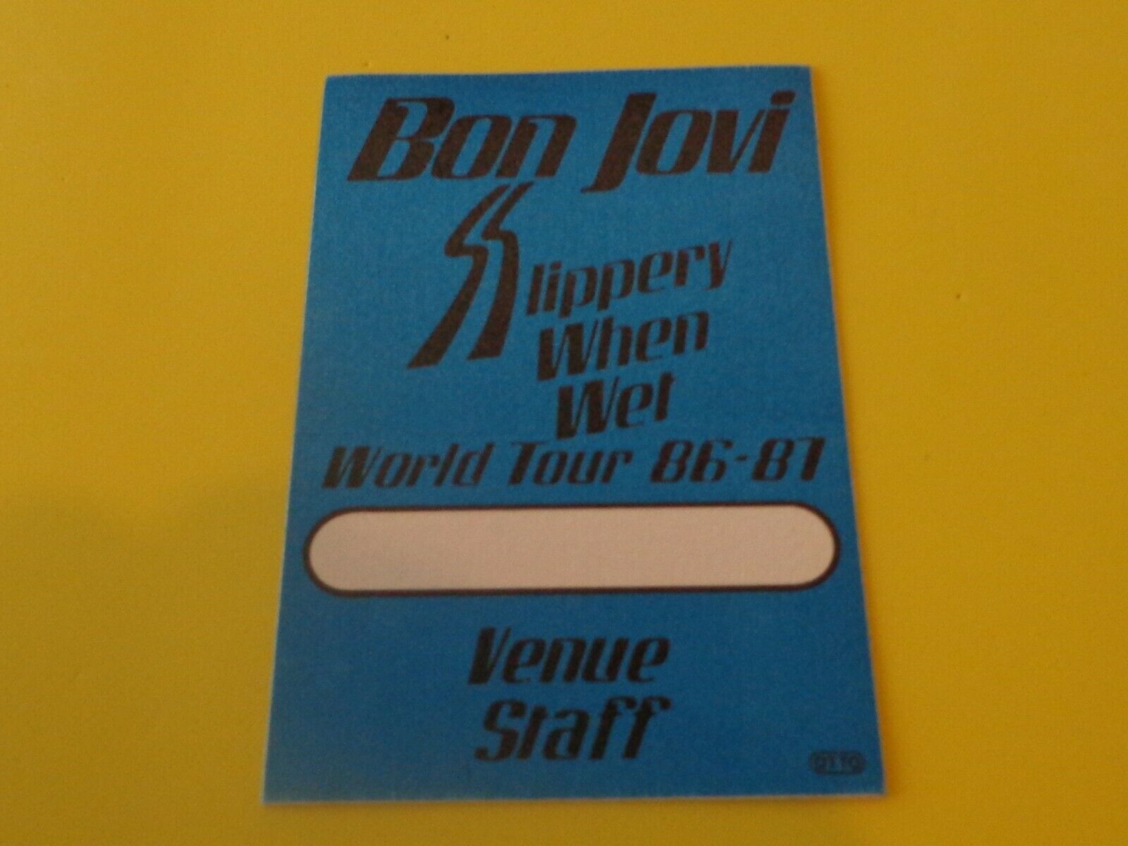 Bon Jovi Slippery When Wet Tour Satin Cloth Otto Pass Concert 86 87 Venue Staff