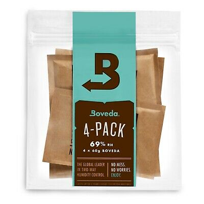 Boveda 69% Rh 2-way Humidity Control | Size 60 For Every 25 Cigars | 4-count