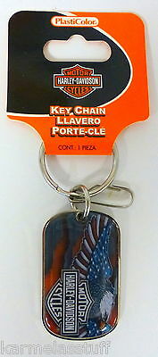 Harley-Davidson Eagle Domed Tag Metal Key Chain NEW