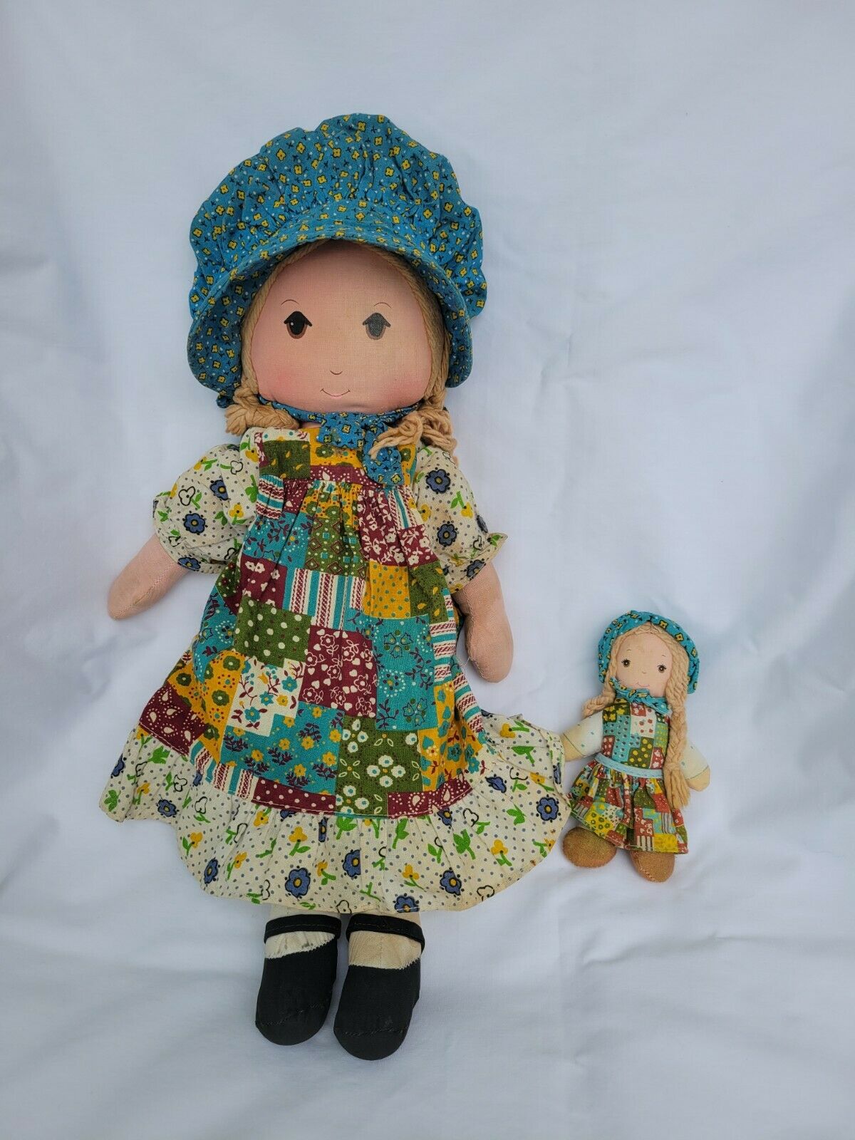 Knickerbocker Holly Hobbie Cloth Rag Doll & Mini Doll As-Is, Must See Details