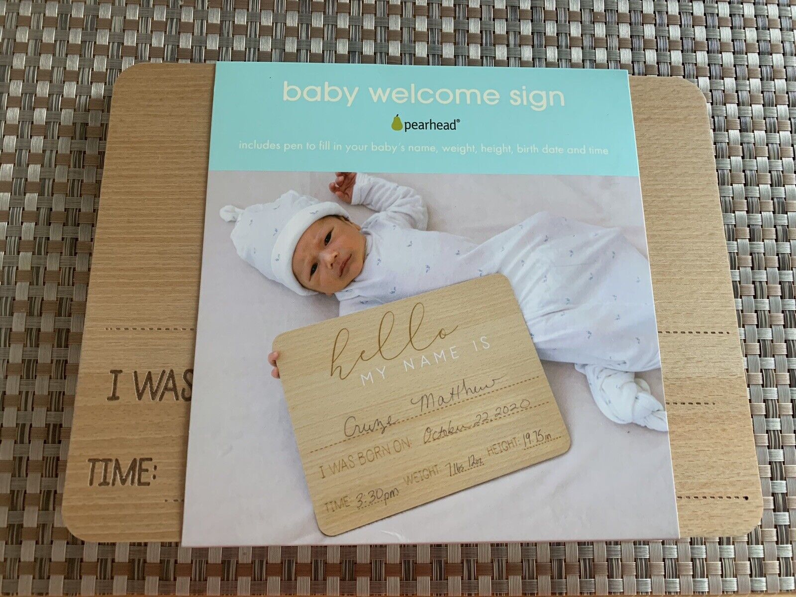 Baby Welcome Sign Hospital Photo Pearhead New