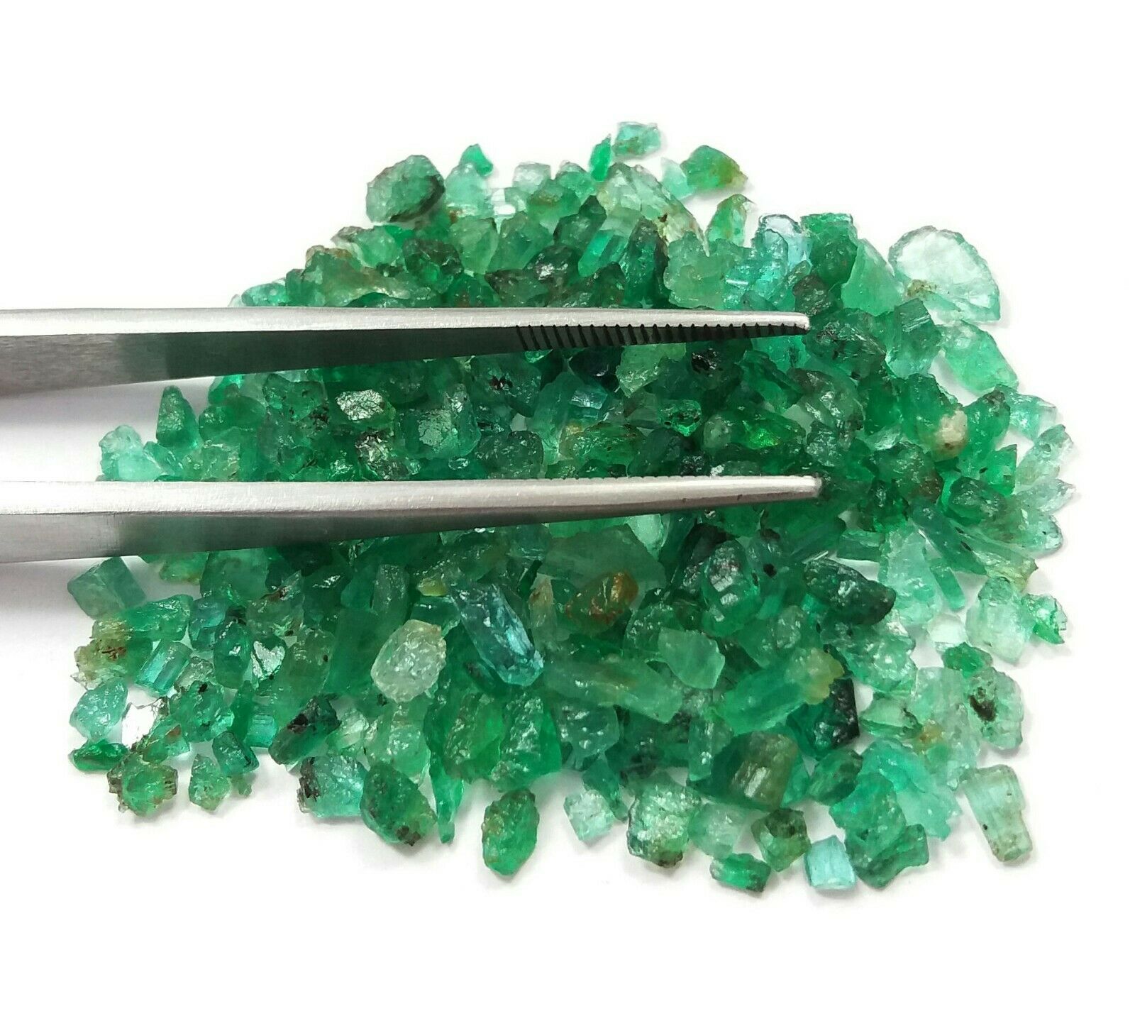 5 Ct Natural Top Green Luster Zambia Emerald Untreated Rough Transparent Lot