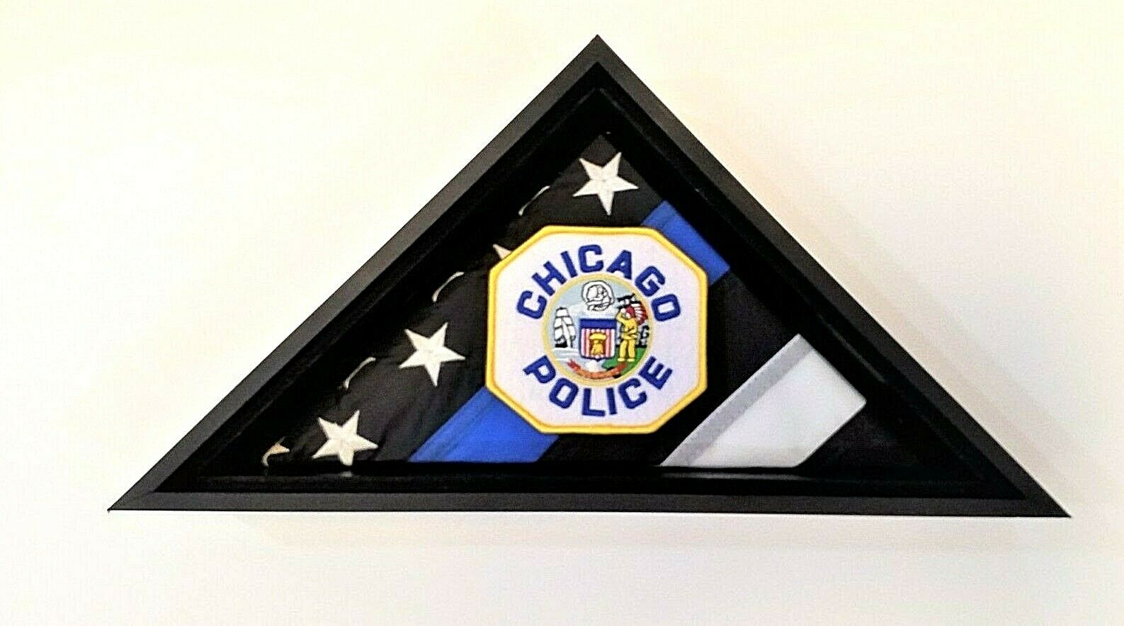 Chicago Police - Thin Blue Line Flag & Case. U.s