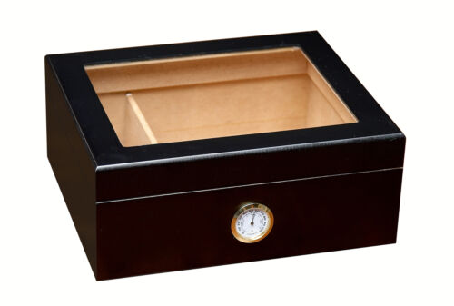 Prestige Import Group Black Chalet Glass Top Cigar Humidor (fast Free Shipping)