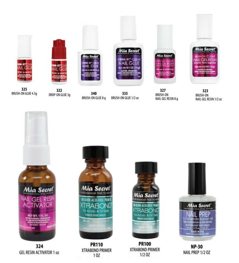 Mia Secret Acrylic Nail Glue /Gel Resin /Activator /Xtrabond /Prep -YOU CHOOSE