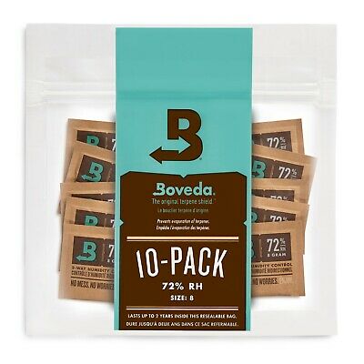 Boveda 72% Rh 2-way Humidity Control | Size 8 For Up To 5 Cigars | 10-count