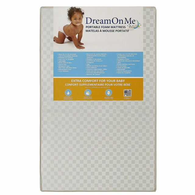 Dream On Me 24 Portable 3" Crib Mattress, White
