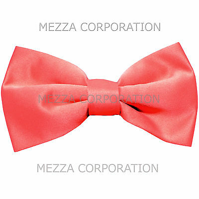 New formal men's pre tied Bow tie solid formal wedding party prom coral