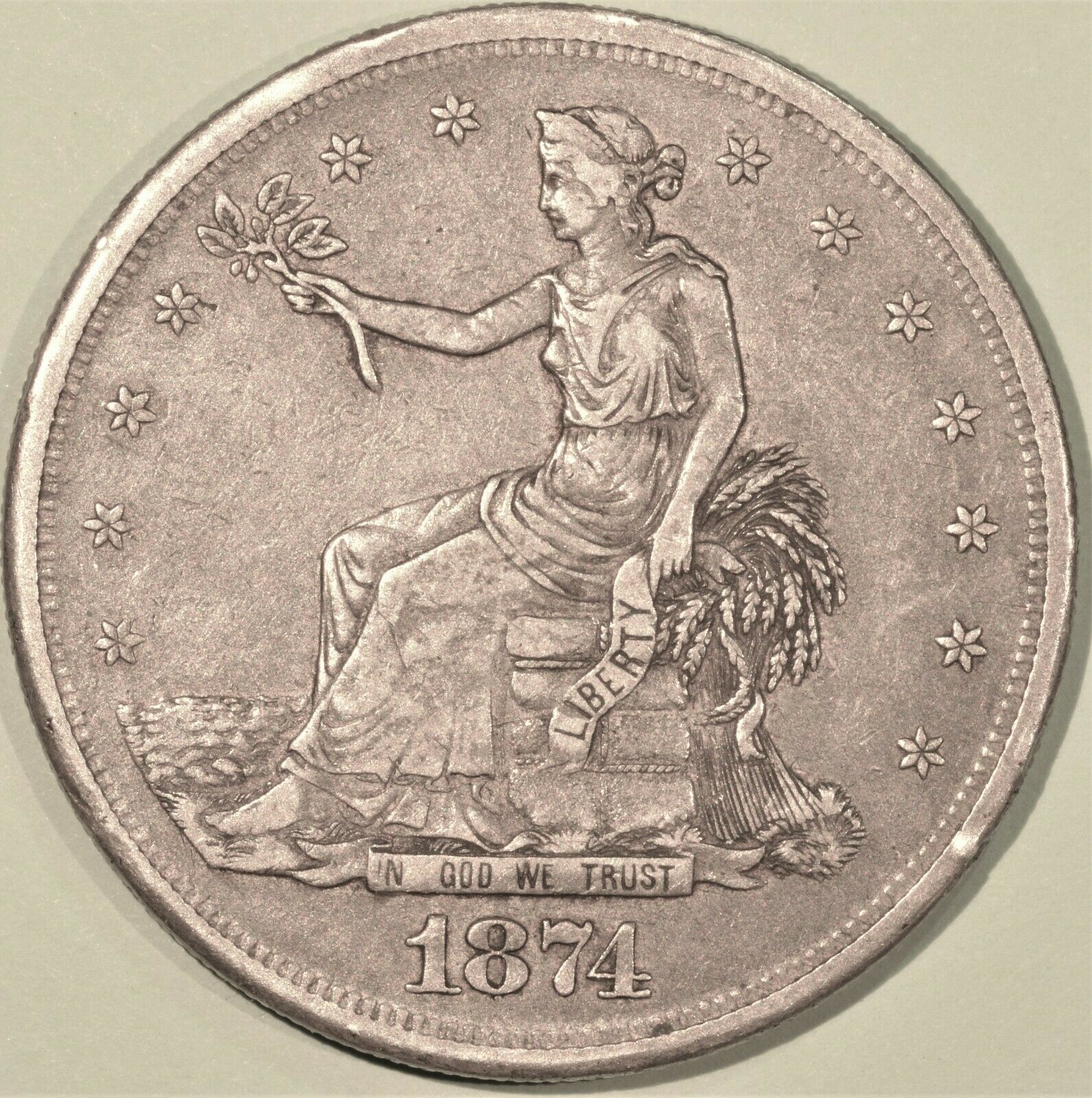 1874-s Trade Dollar With Chop Mark