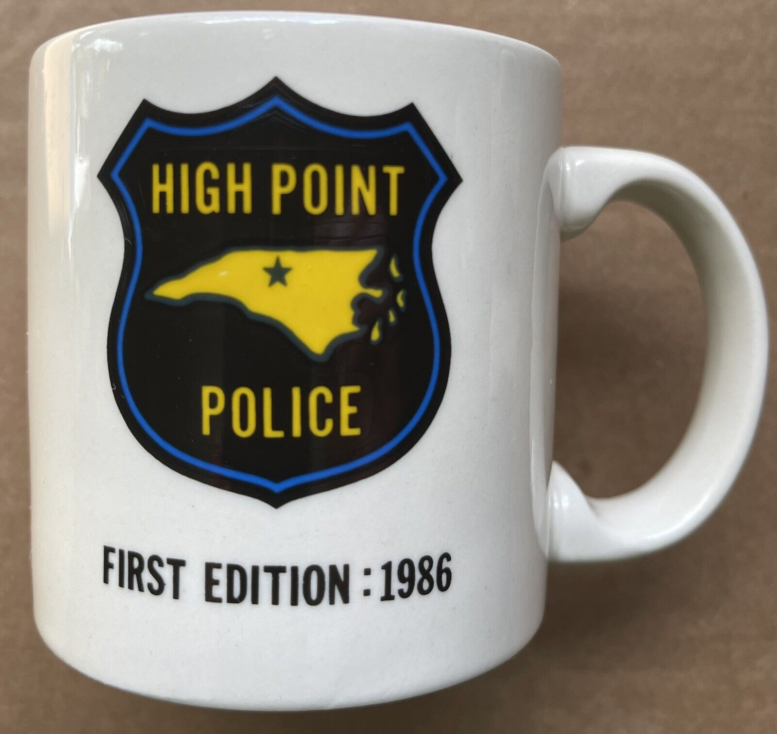 1986 High Point Police Department Coffee Mug, First Edition, High Point, Nc