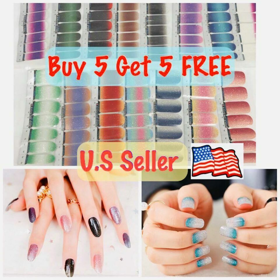 Color Nail Polish Real Strips U.s Seller Buy 5 Get 5 Free Ombre Glitters