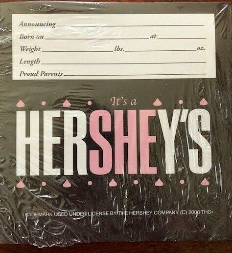Hershey It's a SHE chocolate candy bar wrapper baby girl birth announcement 36ct
