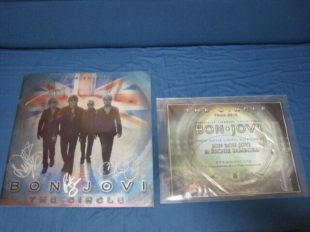 Bon Jovi Necklace By Guitar Strings & The Circle 2010 Tour Book W Certification