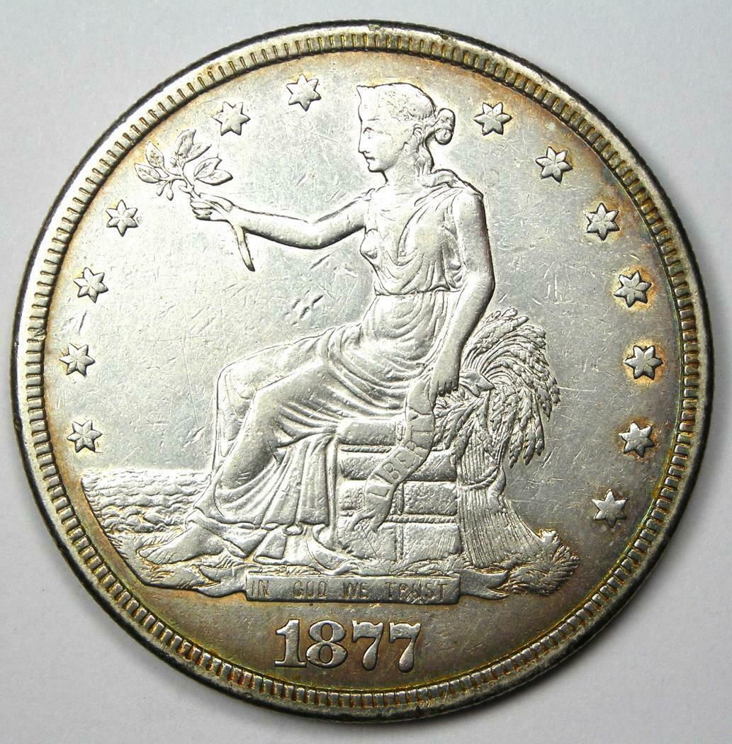 1877-s Trade Silver Dollar T$1 - Au Details - Rare Coin!