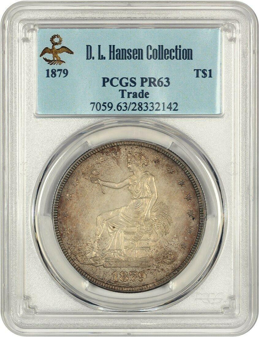 1879 Trade$ Pcgs Pr 63 Ex: D.l. Hansen - Desirable Proof Trade Dollar
