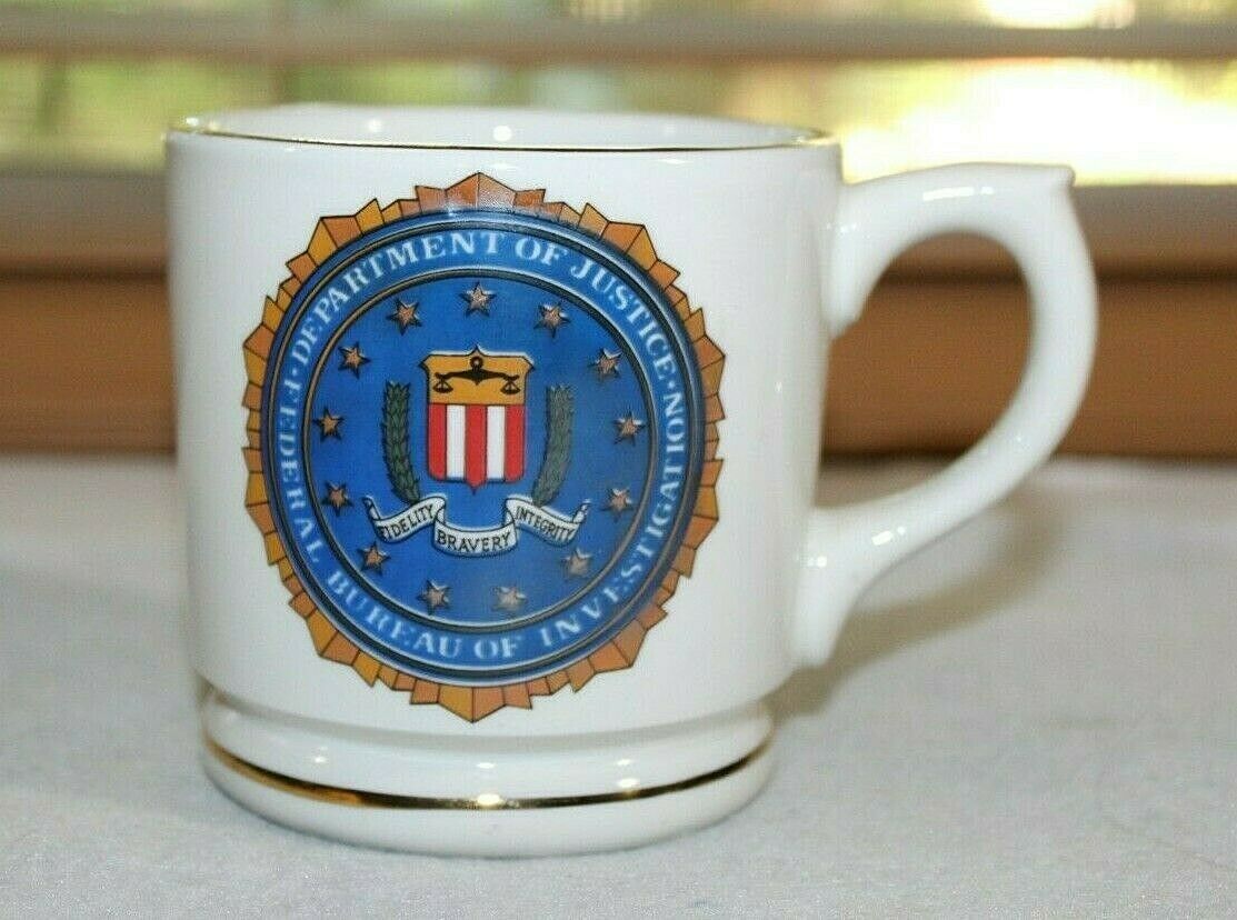 Fbi Coffee Mug Ceramic Department Of Justice Federal Bureau Of Investigation