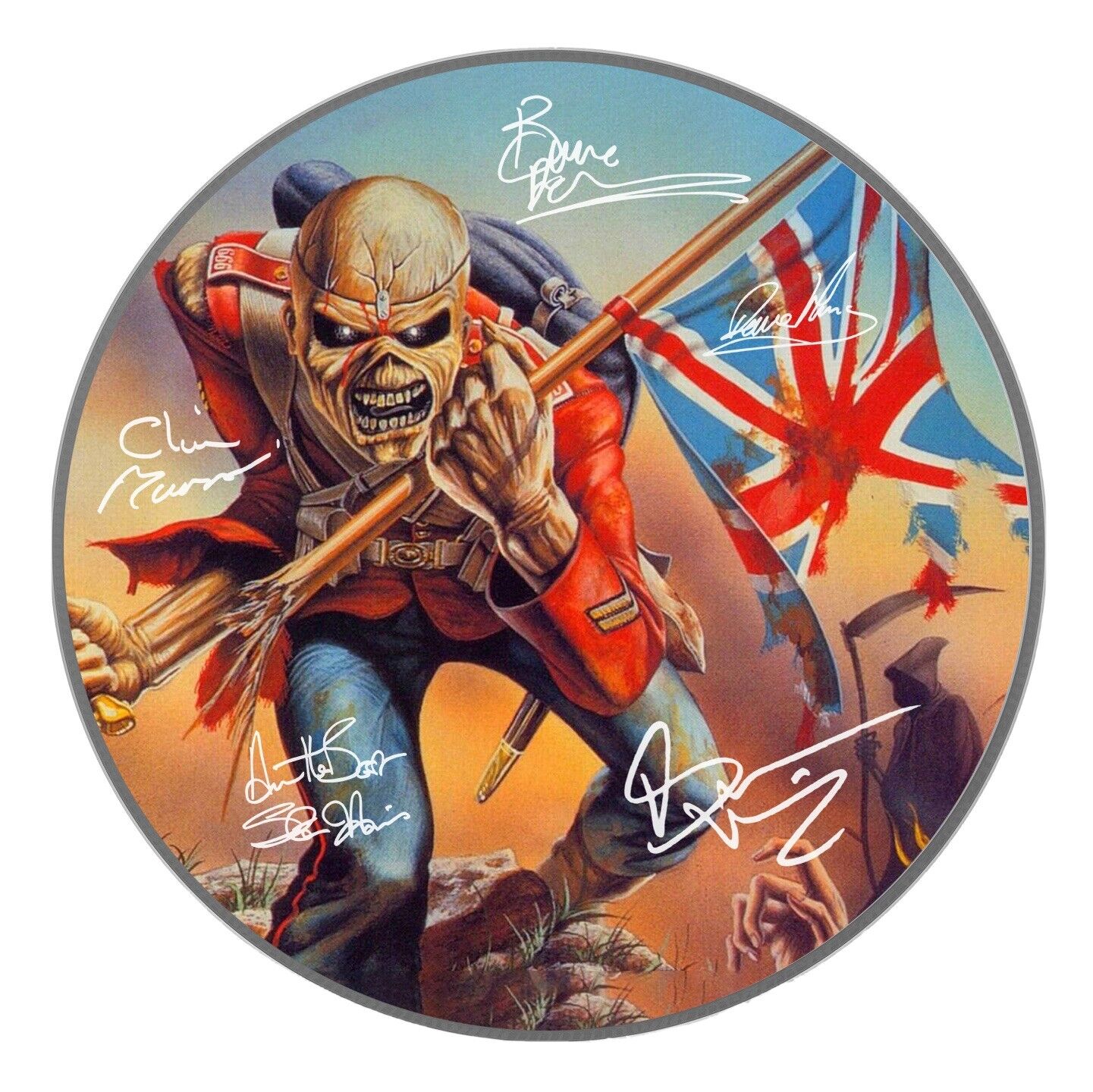 Iron Maiden Facsimile Signed Autographed Master Drumhead Drum Head