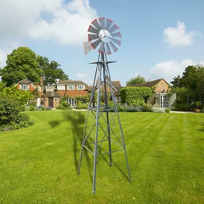 8ft Ornamental Decorative Garden Windmill Weather Wind Vane-galvanized W/ Tips