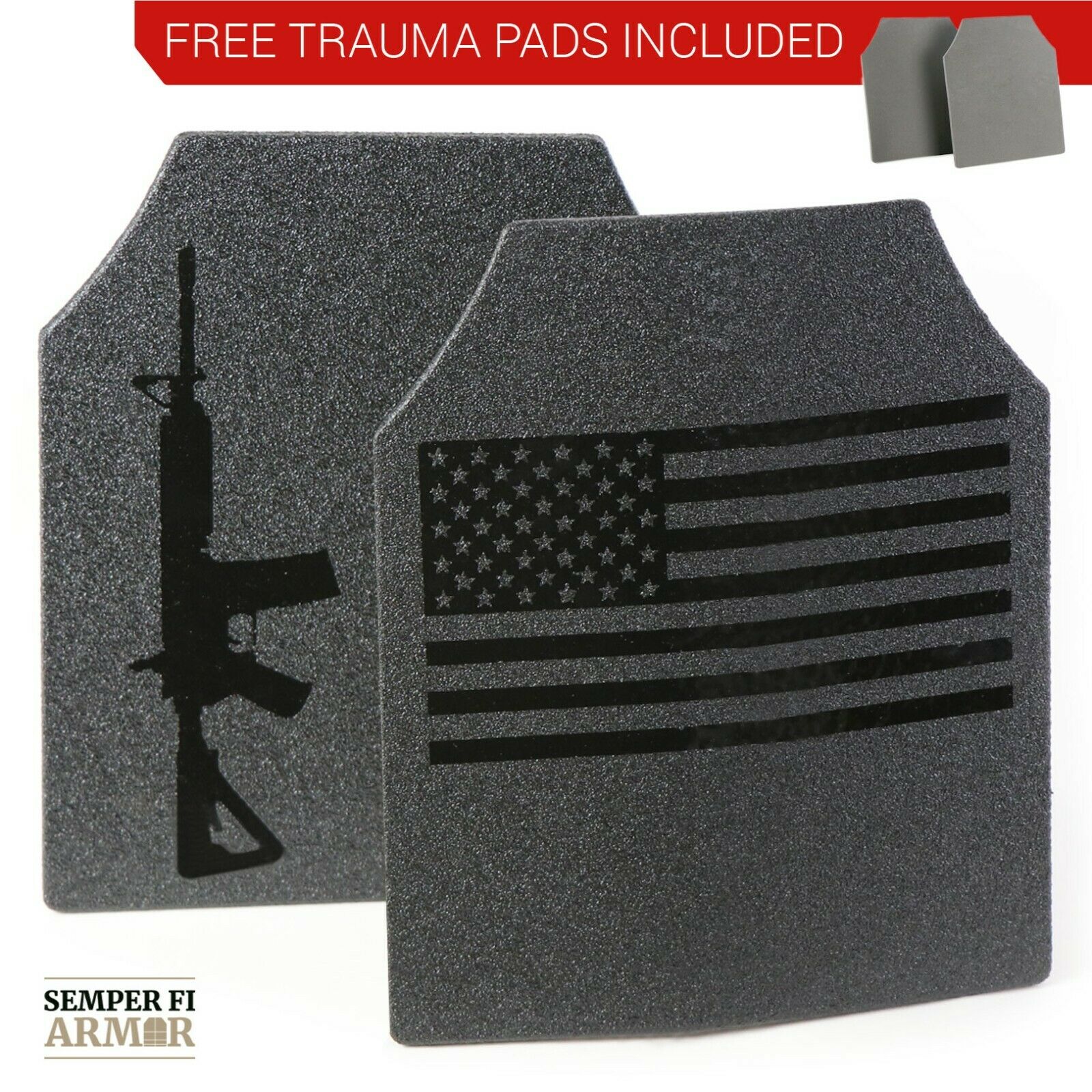 Body Armor Ar500 American Flag 10x12 Plates! Immediate Shipping Free Trauma Pads