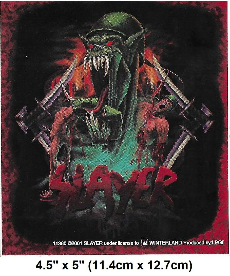 Rare 2001 Slayer Kerry King Demon Soldier Vinyl Waterproof Sticker 4.5