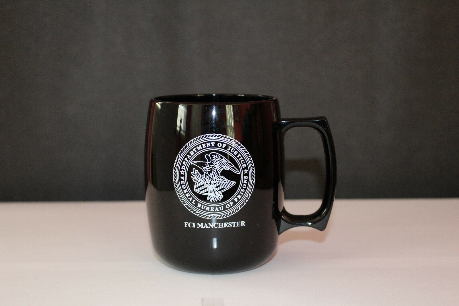 Doj Federal Bureau Of Prisons Plastic Coffee Mug Fci Manchester Ky