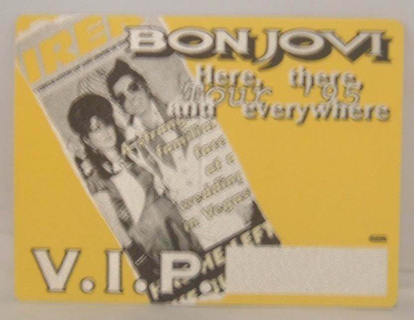 Jon Bon Jovi - Vintage Original Tour Concert Cloth Backstage Pass