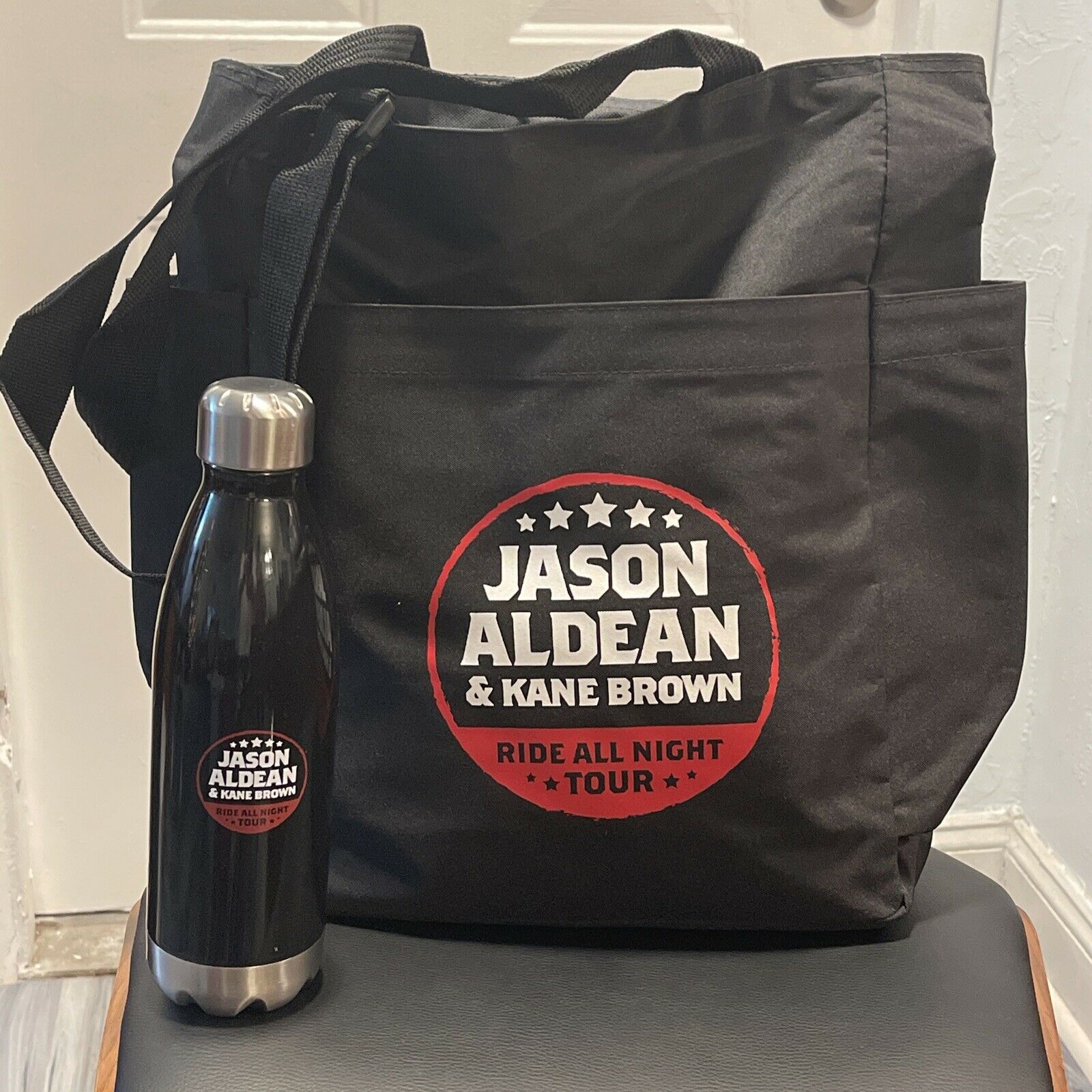 Jason Aldean & Kane Brown Ride All Night Tour Bag And Bottle