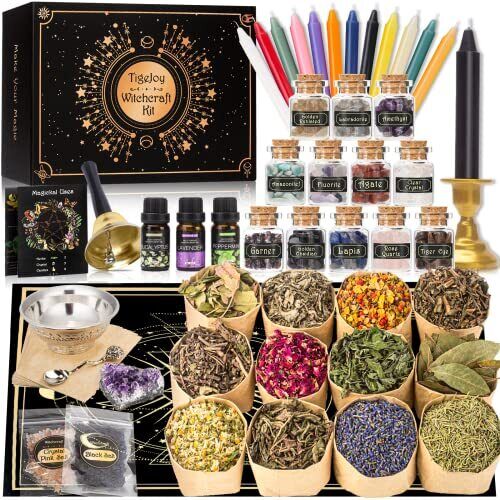Witchcraft Supplies Witch Stuff Spell Kit 61 Pcs Wiccan Supplies And Tools New