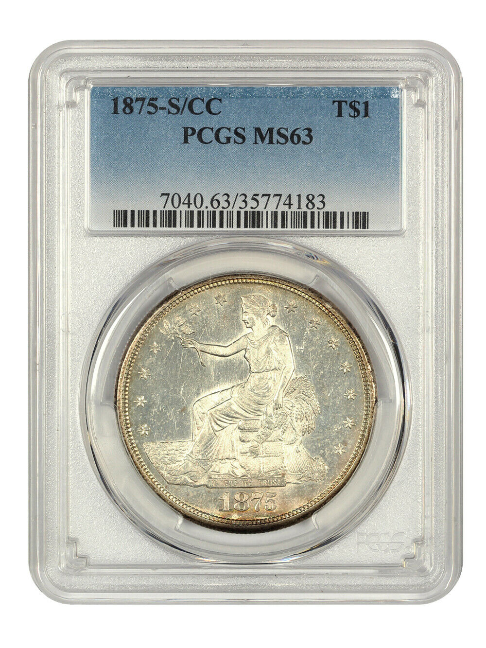1875-S/CC Trade$ PCGS MS63 - US Trade Dollar - Scarce Variety