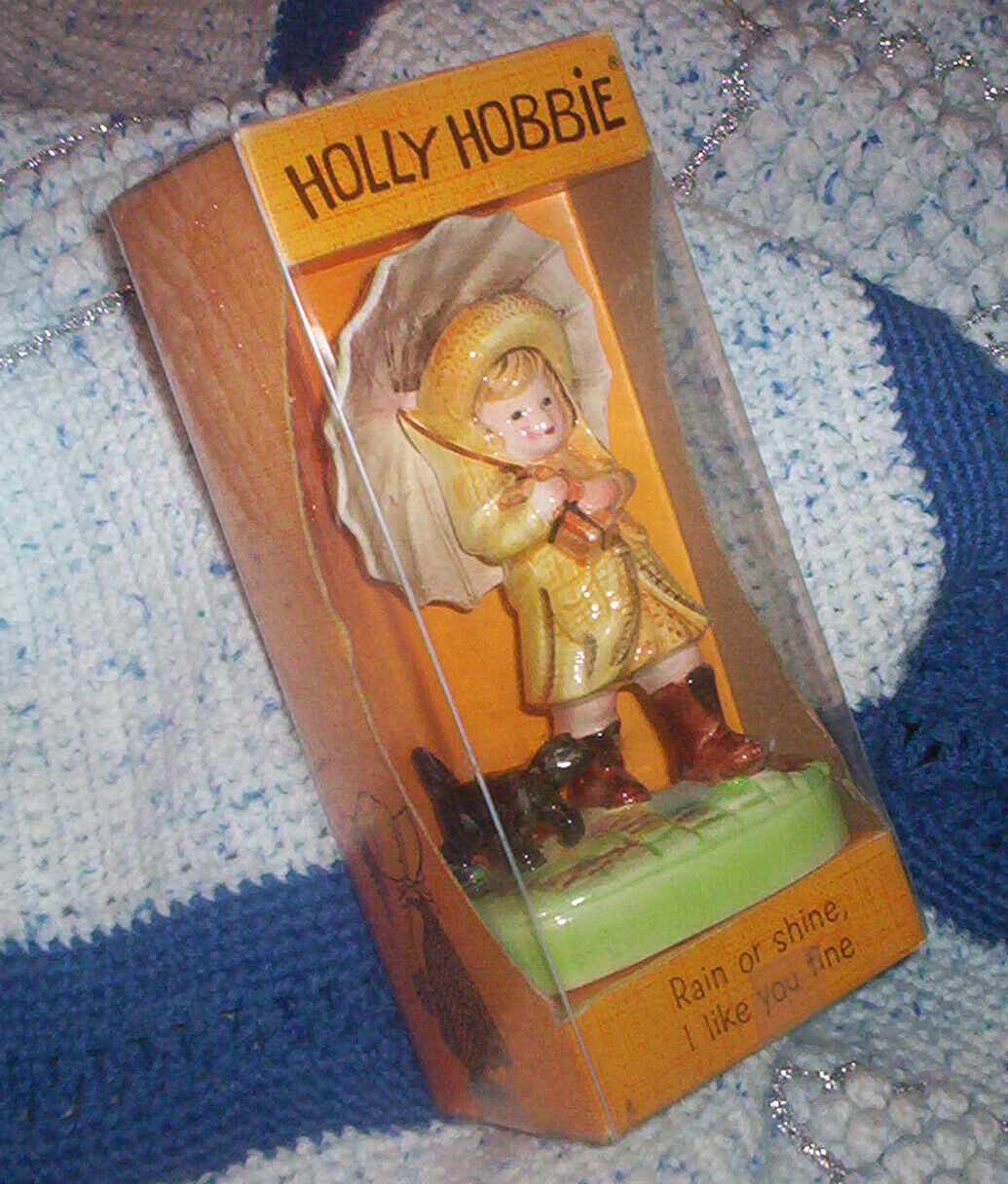 Vintage Holly Hobbie Figurine - Rain or Shine, I Like You Fine Figurine w Box